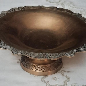 Vintage Brass Pedestal Bowl,Brass Candy Bowl