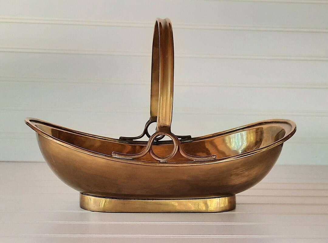 Vintage Mottahedeh Solid Brass Basket Etsy