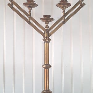 Vintage Five Candle Articulating Brass Candelabra,Candle Holder
