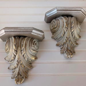 Vintage Pair of  Home Interiors Ornate Rococo Wall Shelf,  Display Shelves