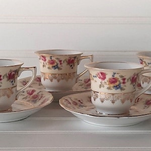 Vintage Demitasse Cup and Saucer Set,Vintage Cup And Saucer Set,Tea Party Cups