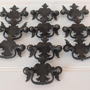 Set 10 Vintage Drawer Pulls Batwing Chippendale Bail Handles