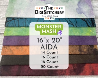 16" x 20" Monster Mash Aida ( 14, 16, 18 & 20 Count)