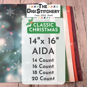 14&quot; x 16&quot; Classic Christmas Aida (14, 16, 18 and 20 Count)