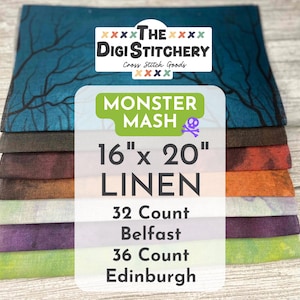 16&quot; x 20&quot; Monster Mash 32 Count Belfast & 36 Count Edinburgh