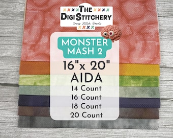 16" x 20" Monster Mash 2 Aida ( 14, 16, 18 & 20 Count)