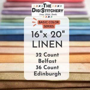 16&quot; x 20&quot; Linen 32 Count Belfast & 36 Count Edinburgh (Multiple Colors Available)