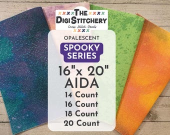 16" x 20" Spooky Series Opalescent Aida (14, 16, 18 and 20 Count)