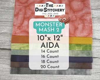 10" x 12" Monster Mash 2 Aida (14, 16, 18 and 20 Count)