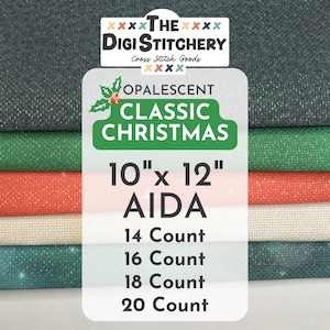 10&quot; x 12&quot; Classic Christmas Opalescent Aida (14, 16, 18 and 20 Count)