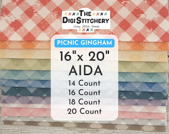 16&quot; x 20&quot; Picnic Gingham Aida ( 14, 16, 18 & 20 Count)