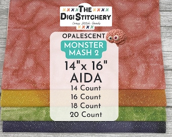 14" x 16" Monster Mash 2 Opalescent Aida (14, 16, 18 and 20 Count)