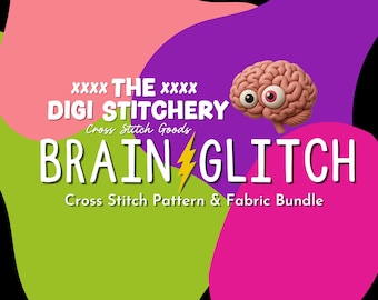 Brain Glitch Pattern and Fabric Bundle