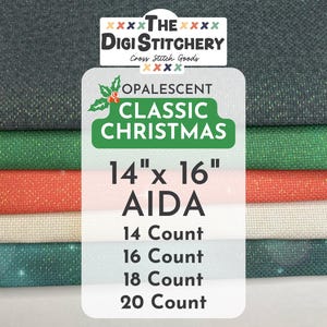 14&quot; x 16&quot; Classic Christmas Opalescent Aida (14, 16, 18 and 20 Count)