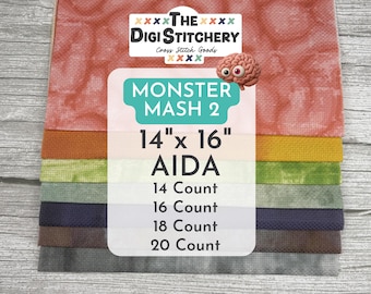 14" x 16" Monster Mash 2 Aida (14, 16, 18 & 20 Count)