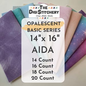 14&quot; x16&quot; Opalescent Aida 14, 16, 18 & 20 Count (Multiple Colors Available)