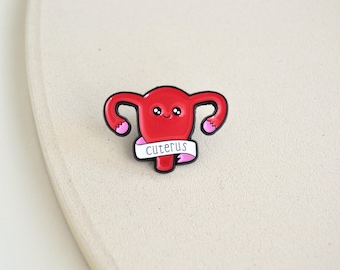 Emaille Brosche / Pin / Anstecker - Cuterus - Uterus - Gebärmutter - Frauen - Geschlechtsteil