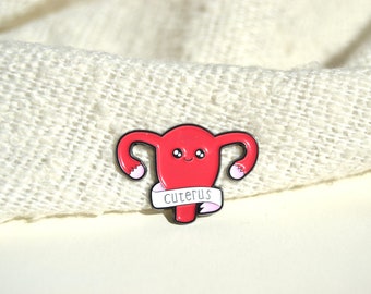 Emaille Brosche / Pin / Anstecker - Cuterus - Uterus - Gebärmutter - Frauen - Geschlechtsteil