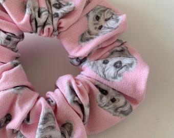 Scrunchie Handmade selbstgemacht - Baumwolle pink mit Hunden - Jorkshire - Terrier