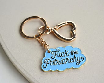 Feminist "Fuck the Patriarchy" Statement Charm - Gift - Girl Power Accessory - Enamel Pendant