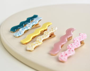 Colorful, summery hair clips made of acetate - minimalist and colorful