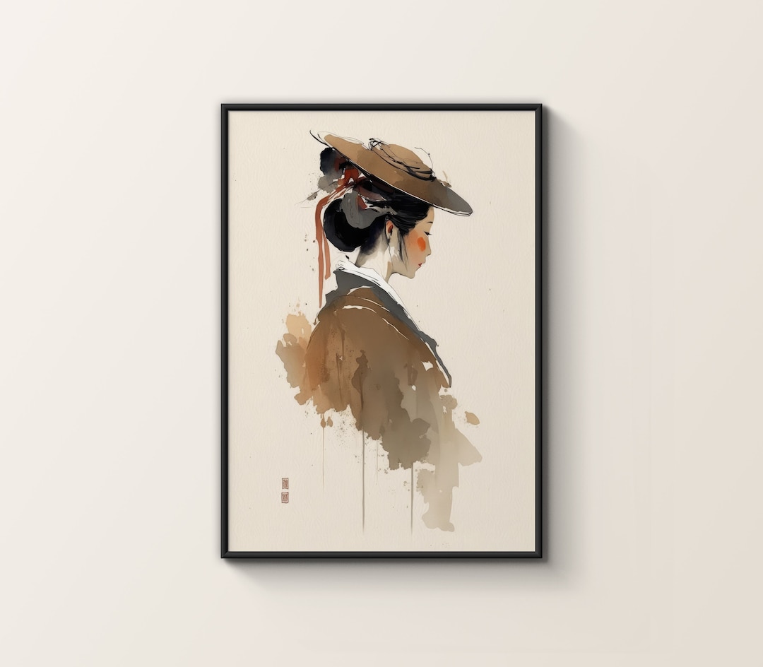 Japanische Wandkunst Leinwanddruck - Kanagawa Welle & Kirschblüten Landschaftsbild 30,5x40,6cm