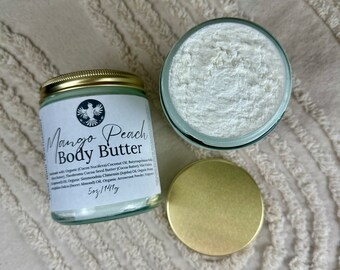 Organic Body Butter // Mango Peach // Ultra-Moisturizing // Sustainable // Botanical Skincare // Handmade Gift