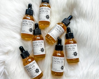 Organic Rose Glow Facial Oil, Natural Skincare Serum