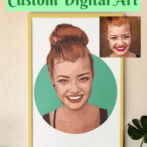 Custom digital painting, Dorm art, Personalized art, Digital portraits, Gift idea, Wall decor