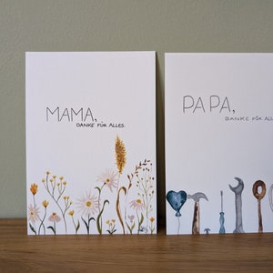 Bedank mama of papa met een kaartje