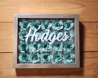 Rose handmade personalized shadow boxes! Free shipping! Hand made roses!