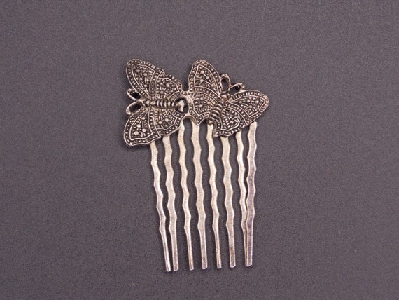 Small Vintage Butterflies Hair Comb - image 1