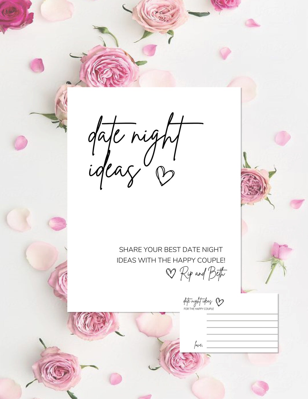 Printable Bridal Shower Games Date Night Ideas Sign Minimalist Instant ... Printable Bridal Shower Games Date Night Ideas Sign Minimalist Instant ...