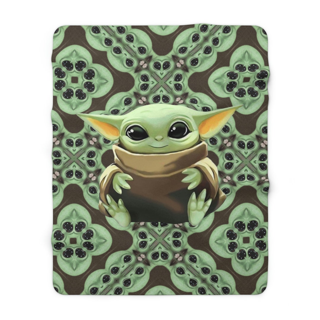 Baby Yoda Blanket Star Wars Baby Yoda Blanket Baby Yoda Back Etsy