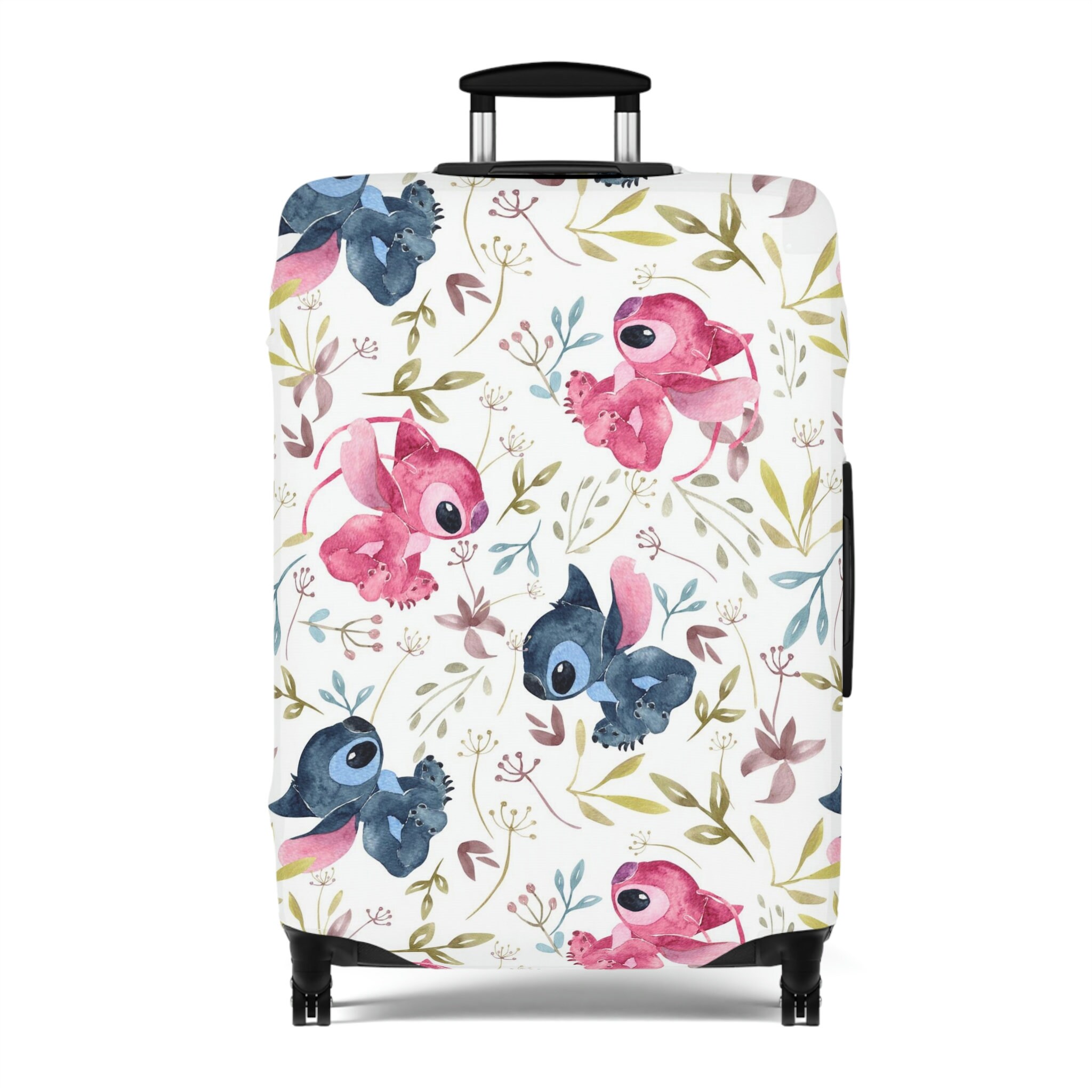 Stitch And Angel Luggage Cover For Suitcase, Stitch Luggage Cover