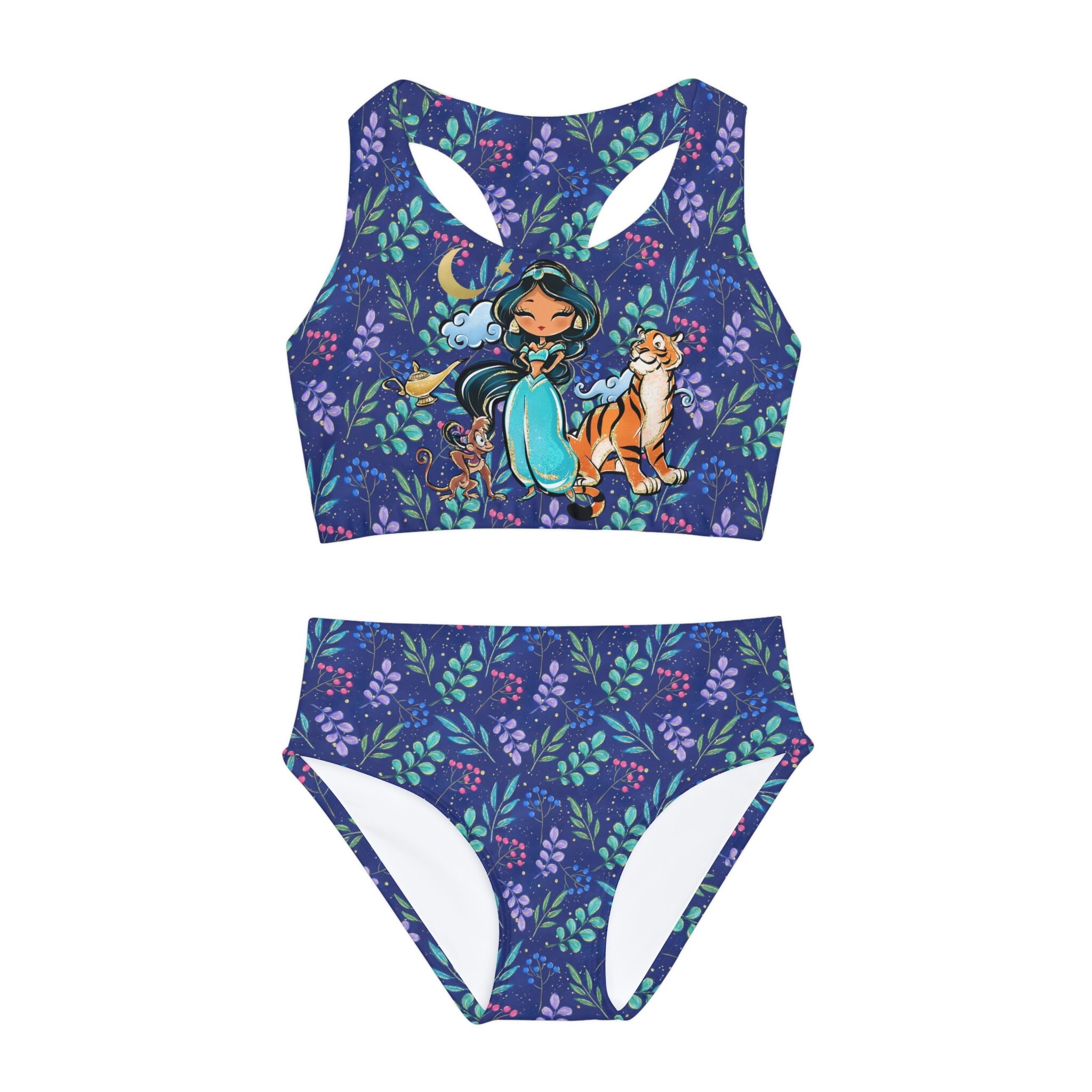 Princess Jasmine Girls Two Piece Swimsuit AOP Aladdin's Etsy UK