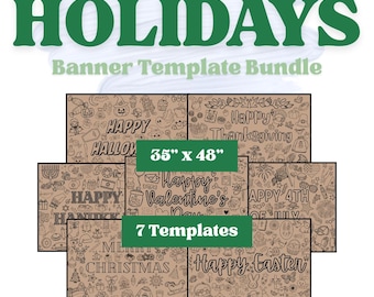 Zestaw szablonów malowanych banerów do kolorowania na święta dla dzieci i rodzin