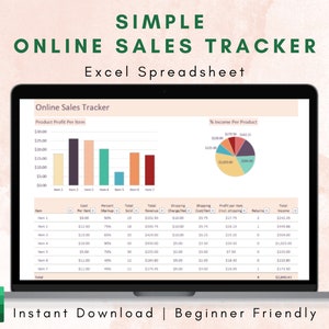 Online Business Sales Tracker | Excel Tracker | Verkaufsplaner | Bestellung Tracker | Verkaufskarte | Monatlicher Tracker | Shopify Sales | Etsy Verkauf