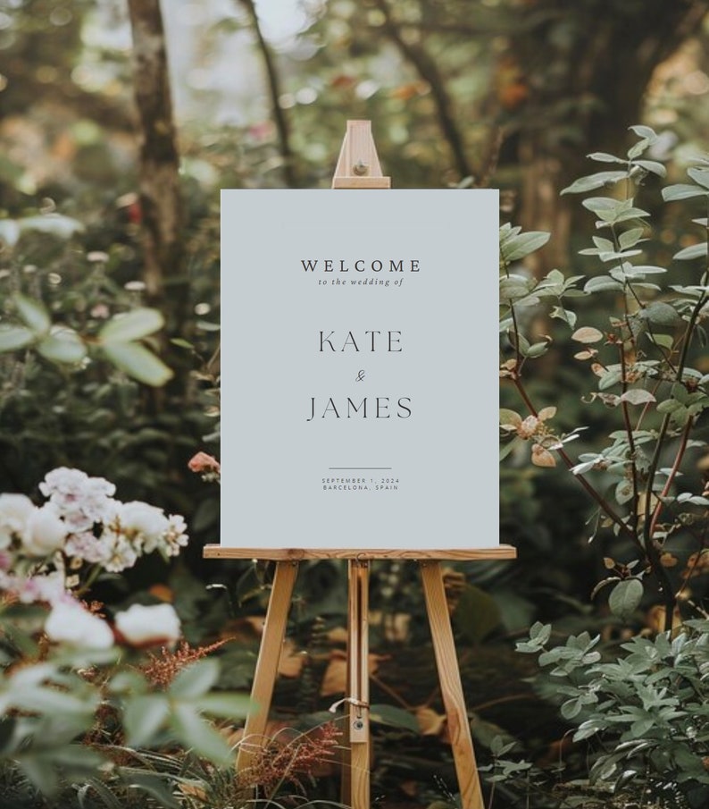 Minimalist Wedding Welcome Sign Template, Welcome to Our Wedding Sign ...