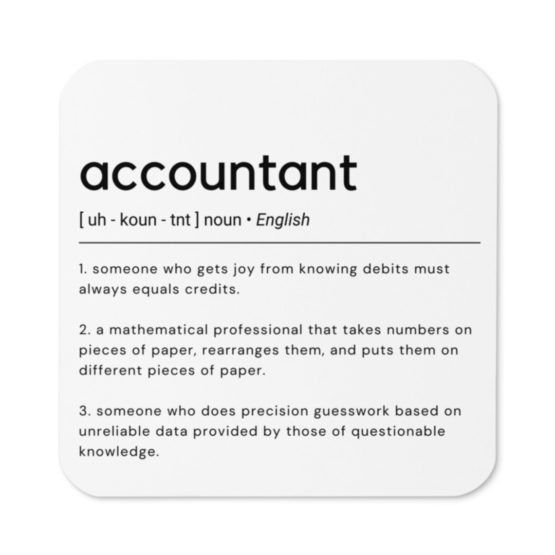 Funny Accountant Definition Coaster | Accountant Gift | CPA Gift ...