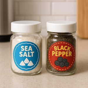 Spice Jar Labels – Round Stickers for Pantry Organization – Herb & Spice Labels for Kitchen Storage