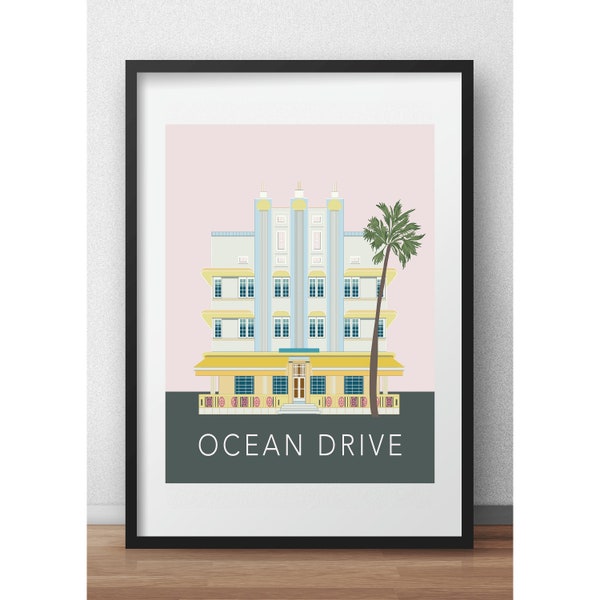 OCEAN DRIVE Miami illustration