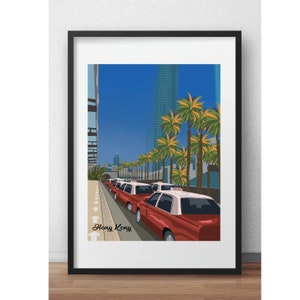 Hong Kong travel poster digital artwork