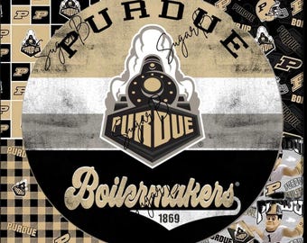Purdue Boilermakers PNG, Gold & Black Multi-Pattern