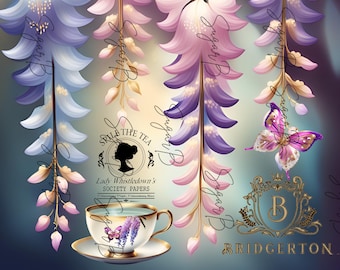 Bridgerton Lady Whistledown tea cup png