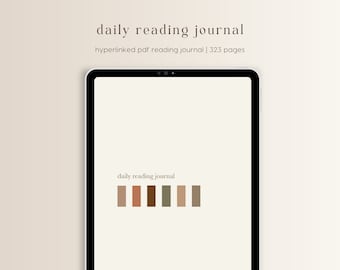 Daily Reading Journal | Digital Reading Planner | Digital Book Tracker | Hyperlinked Digital PDF Reading Journal for Goodnotes, Notability