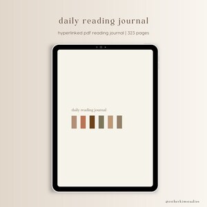 Daily Reading Journal | Digital Reading Planner | Digital Book Tracker | Hyperlinked Digital PDF Reading Journal for Goodnotes, Notability