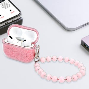 Estuche transparente de espuma con burbujas para Airpods Pro y Pro 2 de Apple de tercera generación con iniciales o monogramas, citas, refranes y llaveros