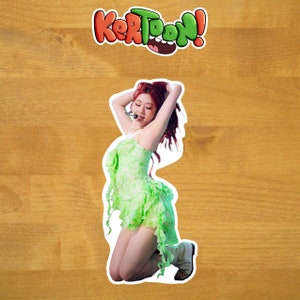 Yunjin Smart Dance LeSserafim Kpop Artwork Laminated Vinyl Waterproof Die-cut Sticker Pack Laptop Waterbottle Macbook Computer (x3 ct.)