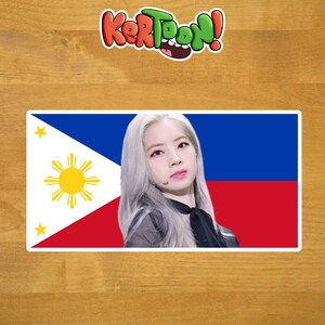 Dahyun Twice Filipino Flag Kpop Artwork Laminated Vinyl Waterproof Die-cut Sticker Pack Laptop Waterbottle Macbook Computer (x3 ct.)
